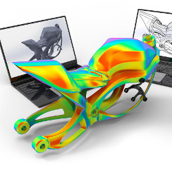 摩托车车架的3D效果图，插图
