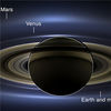 美国宇航局的卡西尼号宇宙飞船提供了土星和地球的新视角