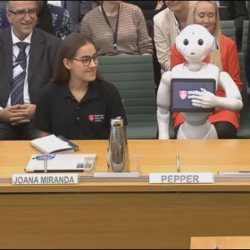 在议会面前给机器人撒胡椒