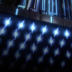 艺术家对自旋量子计算机硅芯片的印象。
