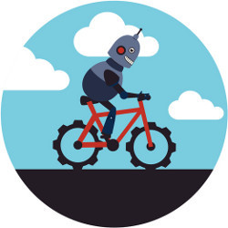 机器人骑自行车，插图