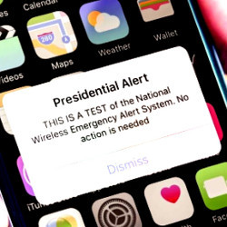 智能手机显示“总统警报”