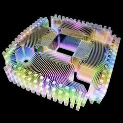 量子计算机的3D颜色插图。