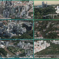 新加坡的3d现实网格图像拼贴