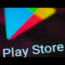 在Android便携式设备上可以看到Google Play商店徽标。