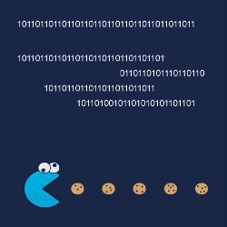 吃豆人饼干怪物和二进制代码
