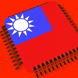 插图显示微处理器上的台湾国旗。