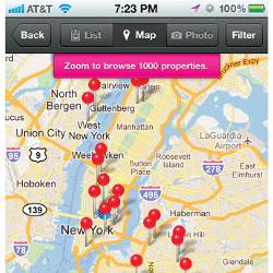 纽约市移动屏幕地理定位图